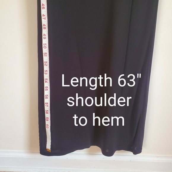 Peekaboo Dress! ABS Allen Schwartz Illusion Inset Maxi Long Black peek a boo - Picture 9 of 16